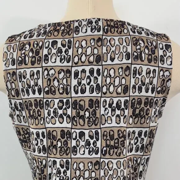 St. John Knit Tank Top Sweater Shell Sleeveless Printed Neutral Multicolor S - Picture 7 of 11